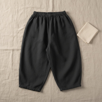 Plaid Cotton Pants – Luchtig & Ademend – Casual ballon/harem stijl broek Zwart / 100 (3–4 jaar) | Educatief Speelgoed