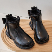 Mini Fashion – Comfort & Stijl – Leren Enkellaarsjes Zwart / 36 (9 – 10 jaar / 22.6 Cm) | Educatief Speelgoed