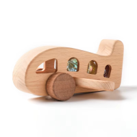 Woods™   Bevorder Creativiteit & Motoriek   Houten Montessori Vliegtuig Speelgoed Houten vliegtuig (type 1) | Educatief Speelgoed