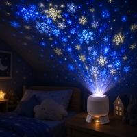 SeaDream – Speels & Leerzaam – 360° Roterend LED Nachtlampje Sneeuwvlok | Educatief Speelgoed