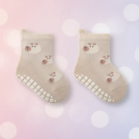 Soft Grip Socks – Zacht & Praktisch – Baby Antislip Sokken Beer / 14 (3–5 jaar) | Educatief Speelgoed