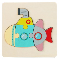 3D Wooden Puzzle™   Speels Dierenavontuur   Legpuzzel Submarine | Educatief Speelgoed