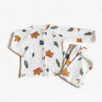 Mini Fashion™   Luchtig Katoen   Kinder Pyjama Wit   Bladeren / 100 (3 jaar) | Educatief Speelgoed