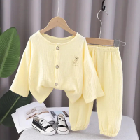 Mini Fashion™   Luchtig Materiaal   Linnen Kleding Set Geel / 80 (9 12 maanden) | Educatief Speelgoed