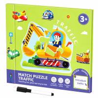 SmartMatch – Speels & Leerzaam – Magnetisch 2 in 1 teken  en puzzelboek Verkeer | Educatief Speelgoed