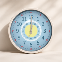 ChildrenTime – Zelfstandig & Rustig – Educatieve Kinderwandklok Vers blauw | Educatief Speelgoed