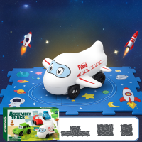 Car Track™   Bouw, speel en ontdek   Speelgoedautoset Wit Vliegtuig / 25 delige | Educatief Speelgoed