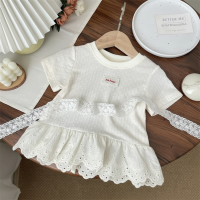 Polo Premium – Zacht & Schattig – T shirt met Kanten Rand Wit / 130 (6–7 jaar) | Educatief Speelgoed