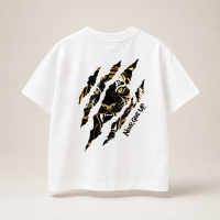 WildRoar – Fun & Casual – Kinder T shirt met Tijgerprint Wit / 130 (6–7 jaar) | Educatief Speelgoed