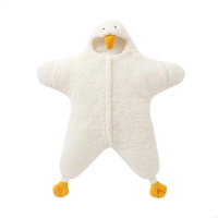 LittlePenguin – Zacht & Warm – Baby Pinguin Jumpsuit Slaapzak Wit / 59 (0–3 maanden) | Educatief Speelgoed