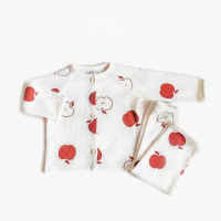 Mini Fashion™   Luchtig Katoen   Kinder Pyjama Wit   Rode Appels / 100 (3 jaar) | Educatief Speelgoed