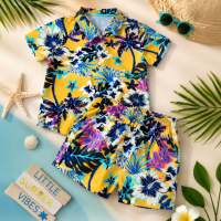 Mini Fashion™   Fris & Vrolijk   Bloemen Jongens Setje Geel / 80 (9 12 Maanden) | Educatief Speelgoed