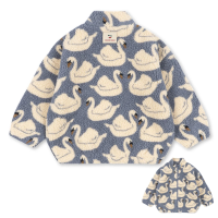 WarmHug – Comfortabel & Trendy – Kinder Fleece Jas met Speelse Prints Jas / Zwaan / 120 (5–6 jaar) | Educatief Speelgoed