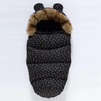CozyRide – Warm & Gezellig – Baby Slaapzak voor Kinderwagen Zwart Polka | Educatief Speelgoed