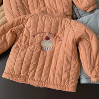 Mini Fashion™   Katoenen Winterjas met Borduursel Oranje / Maat 90 (2 3 jaar) | Educatief Speelgoed