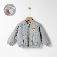 Mini Fashion™   Katoenen Winterjas met Borduursel Blauw / Maat 80 (12 18 maanden) | Educatief Speelgoed