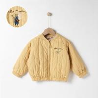 Mini Fashion™   Katoenen Winterjas met Borduursel Geel / Maat 90 (2 3 jaar) | Educatief Speelgoed