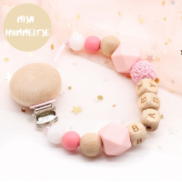Woods™   Gepersonaliseerde Fopspeen ketting Roze | Educatief Speelgoed