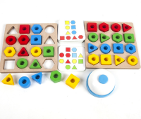 Woods™   Ontwikkel de hand oog coördinatie!   Vormenspel Set van 2 + GRATIS 'Halli Galli' Bel | Educatief Speelgoed