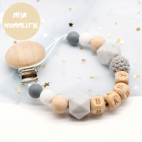 Woods™   Gepersonaliseerde Fopspeen ketting Grijs | Educatief Speelgoed