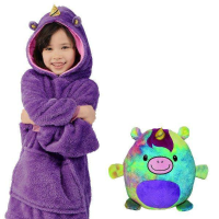 KnuffelHoodie™   Hoodie en knuffel in een!   Warm & Multifunctioneel Paarse eenhoorn | Educatief Speelgoed