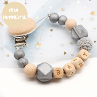 Woods™   Gepersonaliseerde Fopspeen ketting Zilver | Educatief Speelgoed