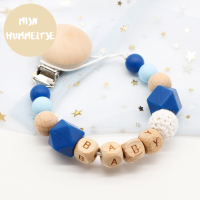 Woods™   Gepersonaliseerde Fopspeen ketting Donkerblauw | Educatief Speelgoed