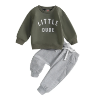 Mini Fashion™   Stoere 'Little Dude' Set Katoen Leger groen / Maat 80 (6  12 maanden) | Educatief Speelgoed