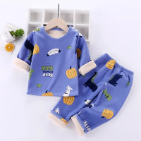 Mini Fashion™   Kinder Cartoon Fleece Pyjama Blauw   Fruit / Maat 80 (12 18 maanden) | Educatief Speelgoed