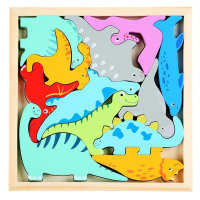 Woods™   Wie past de vormen in de lijst?   Vormen puzzel (2+1 GRATIS) Dinosaurus | Educatief Speelgoed