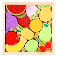 Woods™   Wie past de vormen in de lijst?   Vormen puzzel (2+1 GRATIS) Fruit | Educatief Speelgoed