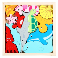Woods™   Wie past de vormen in de lijst?   Vormen puzzel (2+1 GRATIS) Zeedieren | Educatief Speelgoed