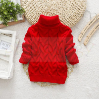 Mini Fashion™   Kabeltrui met rolkraag Rood / Maat 110 (5 6 jaar) | Educatief Speelgoed