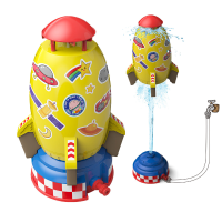 Flying Water Rocket™   Spetterend avontuur   Watersproeier raket Geel   incl. GRATIS tuinslang (3 mtr) | Educatief Speelgoed
