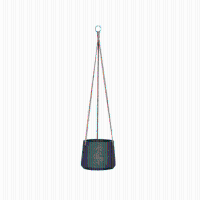 Pot Patt hanging black washed