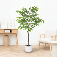 Kunst Tropical plant including white pot   153cm