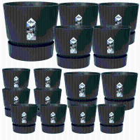 15X Pot elho Greenville zwart (8x D14x13, 2x D24xH23, 4x D30xH28, 1x D47xH44)