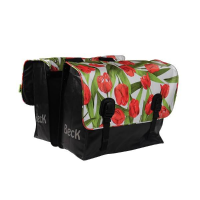 Dubbele fietstas Classic 46L Tulips Red