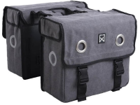 Dubbele fietstas Canvas Tas 40L Grijs