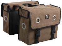 Dubbele fietstas Canvas Tas 40L Bruin