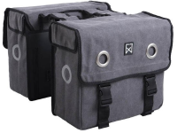 Dubbele fietstas Canvas Tas 30L Grijs