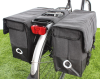Dubbele fietstas Canvas Tas Plus 48L Zwart