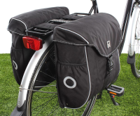 Dubbele fietstas Bagagetas 300 38L Zwart/zilver
