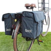 Dubbele fietstas Canvas Small 30L Blauw