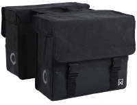 Dubbele fietstas Canvas Tas Plus 30L Zwart/Matzwart
