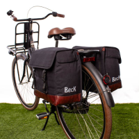 Dubbele fietstas Natural 38L Zwart