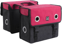 Dubbele fietstas Canvas Tas 30L Paradise Red/zwart
