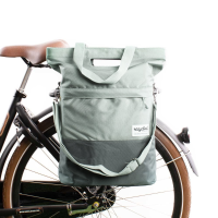 Shopper fietstas 20L Recycled   Groen/Grijs