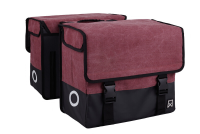 Dubbele Canvas Tas Plus Paarsrood/Matzwart 30L