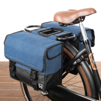 Dubbele fietstas Canvas Tas Plus 30L Blauw/Matzwart